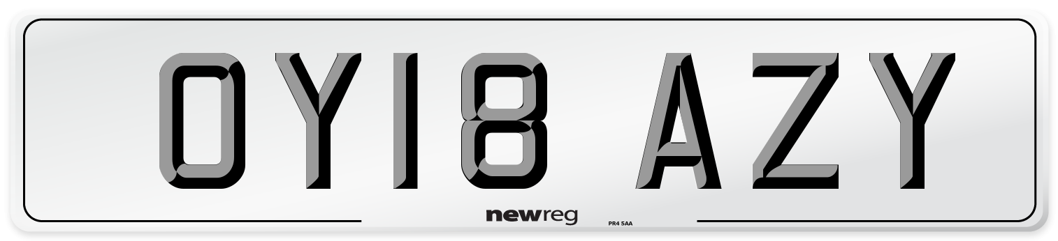OY18 AZY Number Plate from New Reg